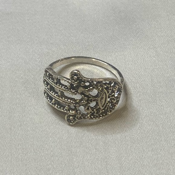 Spiritual Silver Boho Hand Ring Stackable Alternative Ring Goth Grunge Punk - Picture 2 of 9